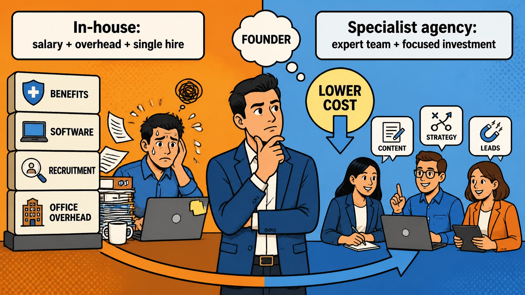 Agency vs in-house cost comparison